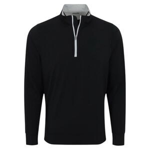 Collars & Co 1/4 Zip Pullover Mens Small Black Performance DriRelease Golf NWT